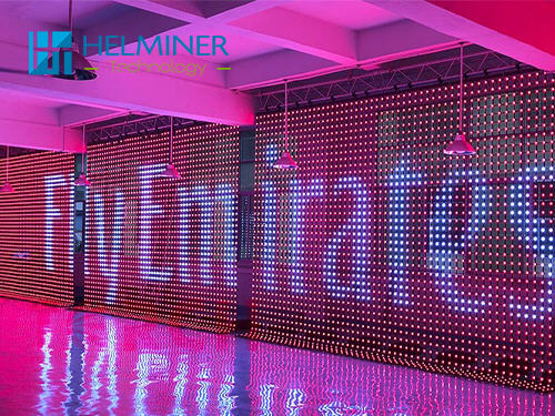 Transparent Soft Led Mesh Screen / Flexible Soft LED mesh screen curtain